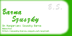 barna szuszky business card